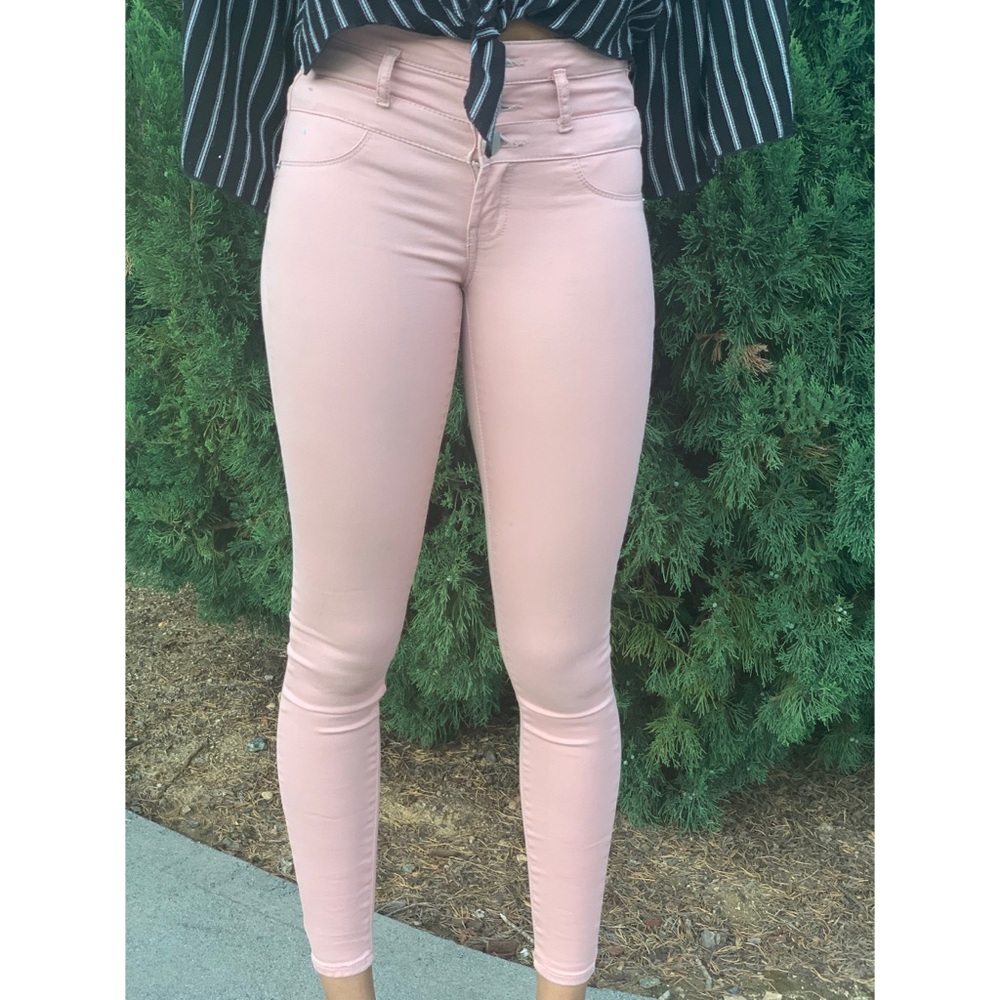 Women’s Mid Rise Skinny Jeans - Vintage Rose - Picture 2 of 4